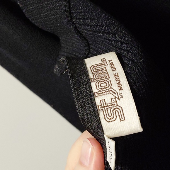 St. John Black Dress with Gold Embellishments, Size 10 - Picture 4 of 6